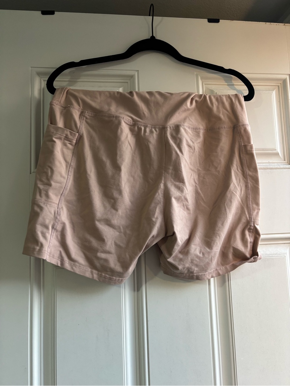 Women's Light Pink Athletic Shorts with Side Pockets